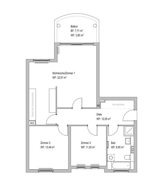Hochwertig möblierte 3 Zimmer Wohnung — photo 1